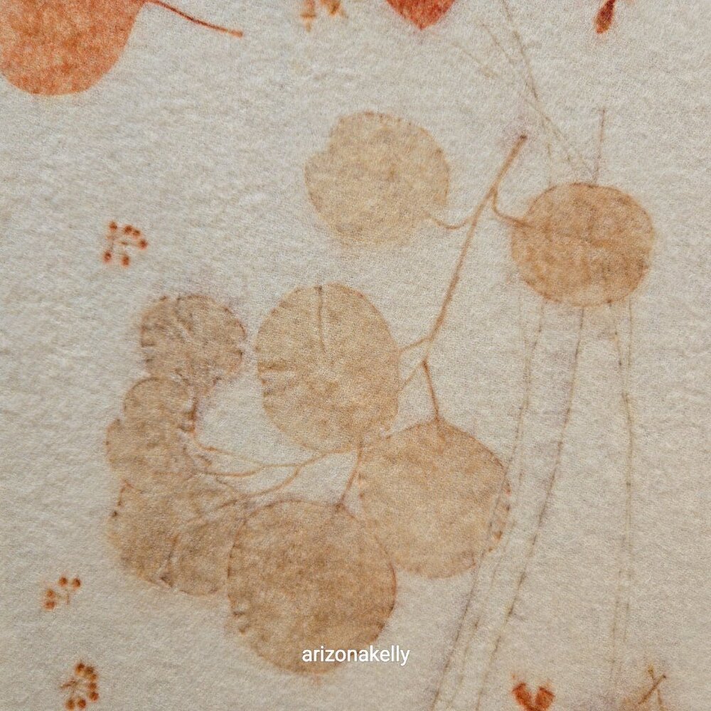 NWOT Handmade Wool Scarf Botanical Natural Dye Plants Eco Print Mayumix Designs - Picture 11 of 15